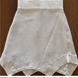 Sweaty Betty Grey Ribbed Asymmetrical Skirt - Size S